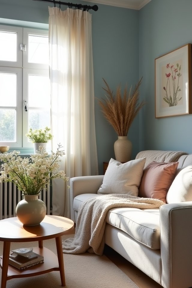 dusty blue cozy retreat