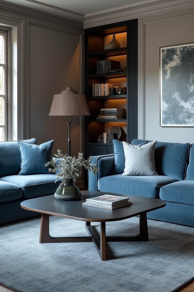 dusty blue graphite elegance