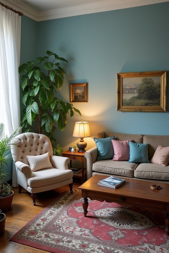 dusty blue vintage elegance
