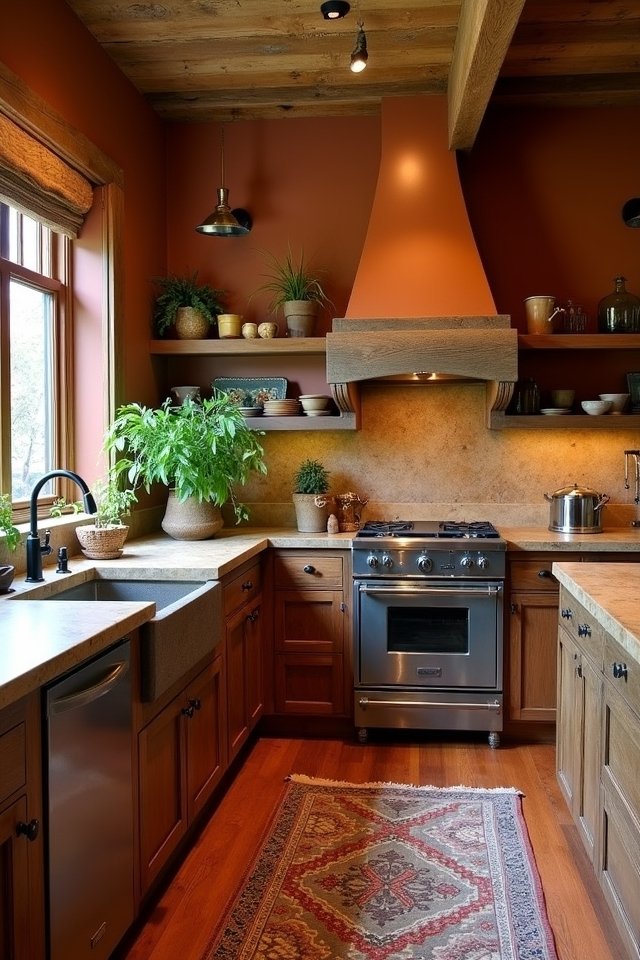 earthy color kitchen warmth