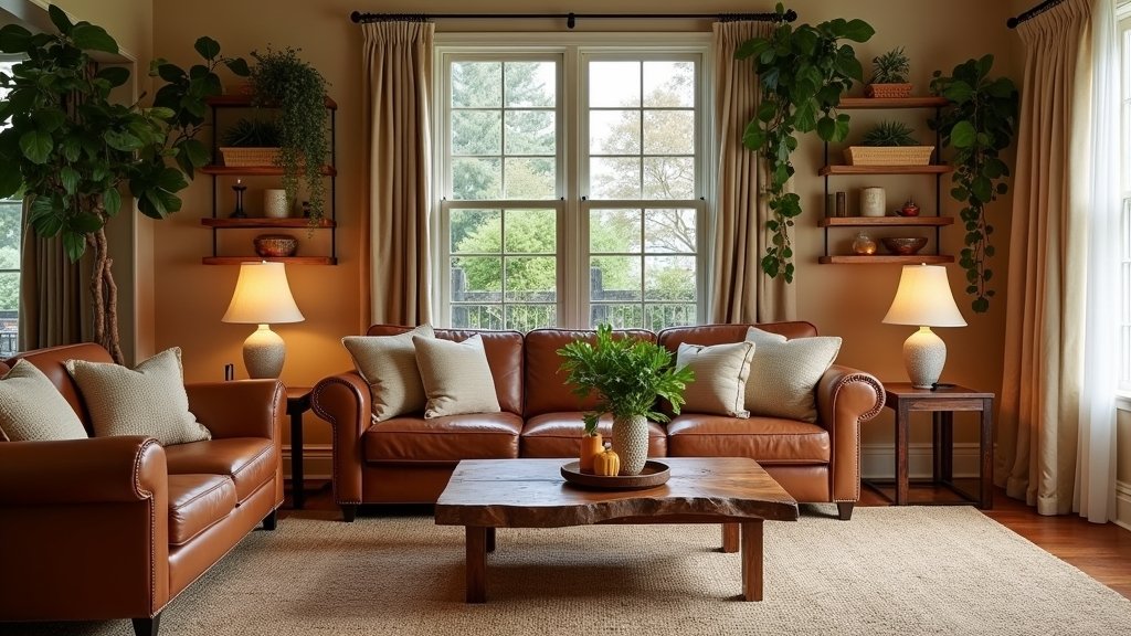 earthy cozy living room