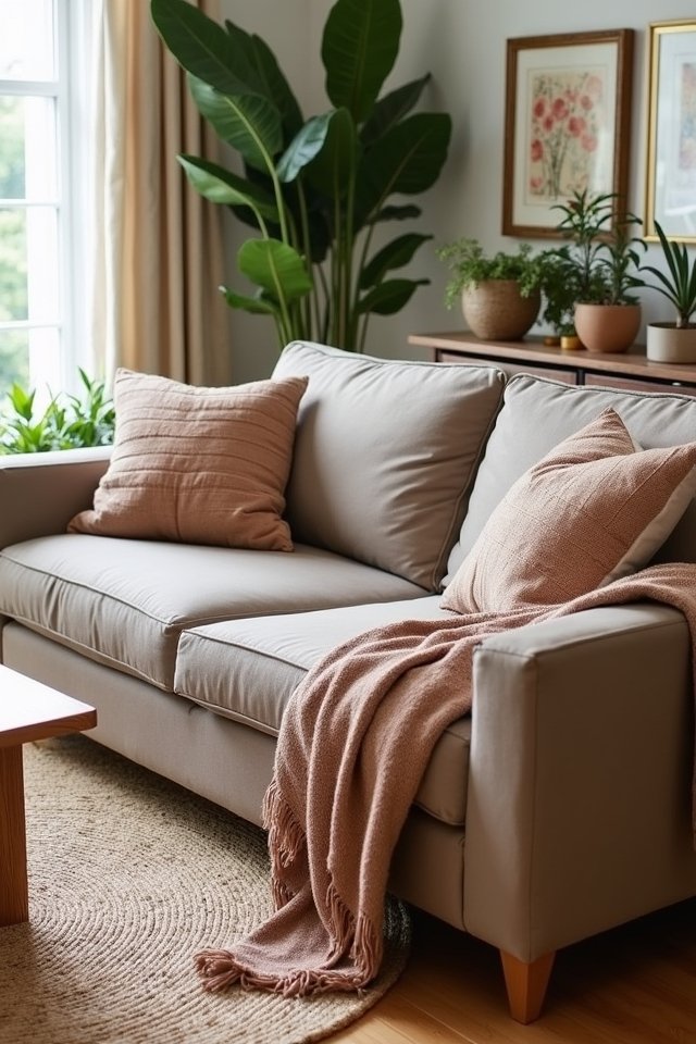 earthy fabrics create warmth