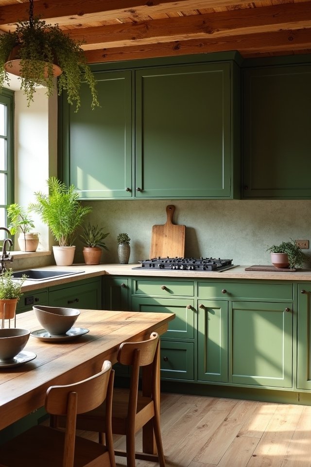 earthy green kitchen serenity