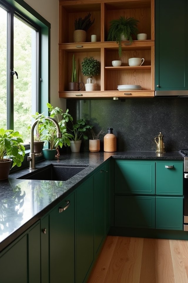earthy greens and black