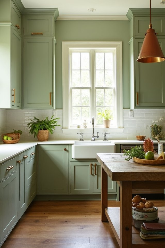 earthy greens creamy whites