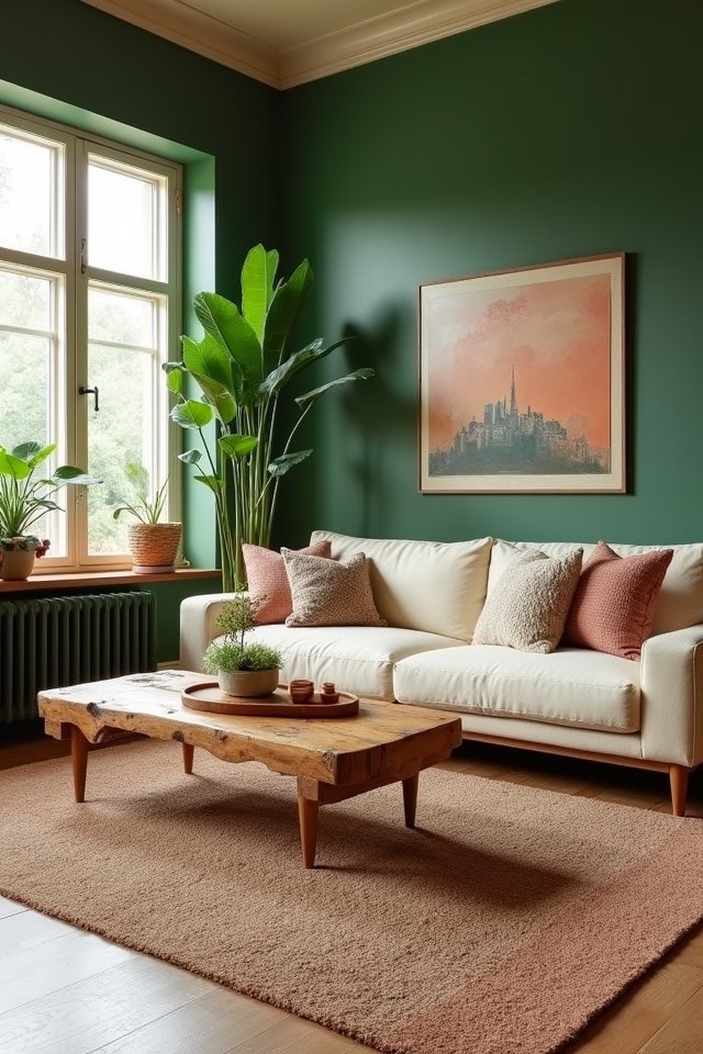 earthy greens create tranquility