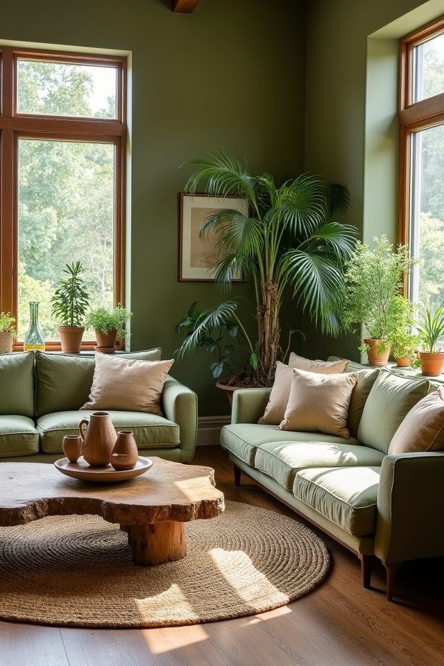 earthy greens enhance tranquility