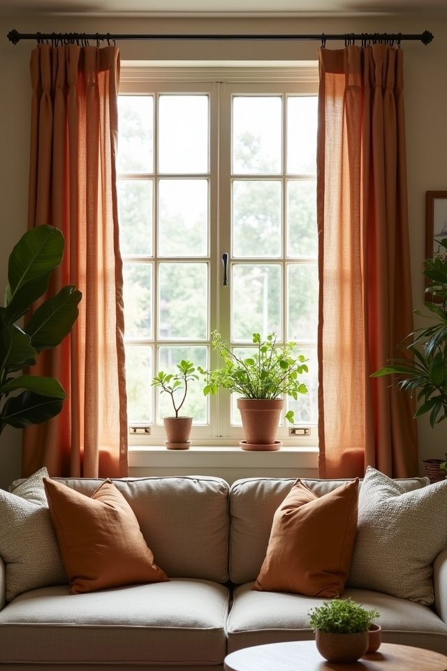 earthy linen curtain decor