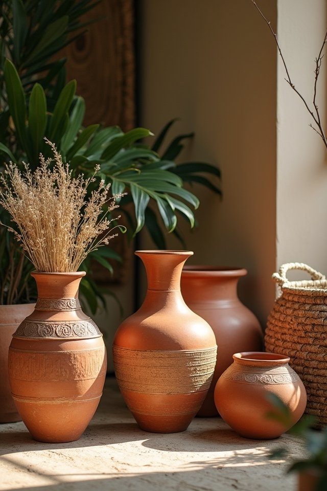 earthy pottery home decor