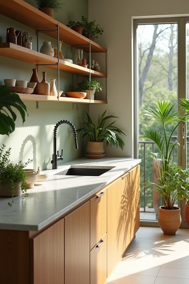 earthy serene kitchen vibes