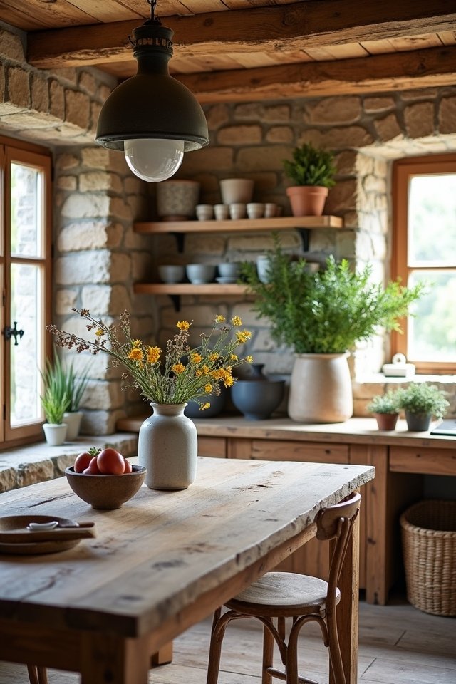 earthy stone kitchen accents