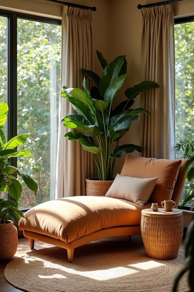 earthy tones and materials