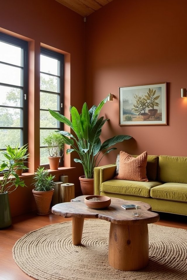 earthy tones cozy textures