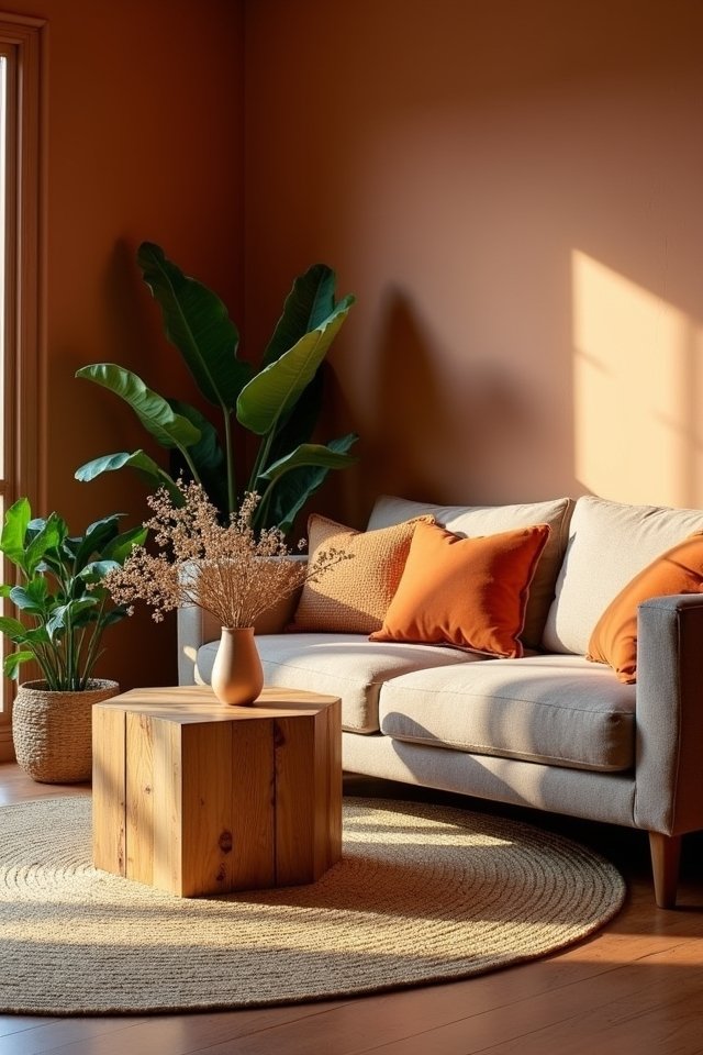 earthy tones create tranquility