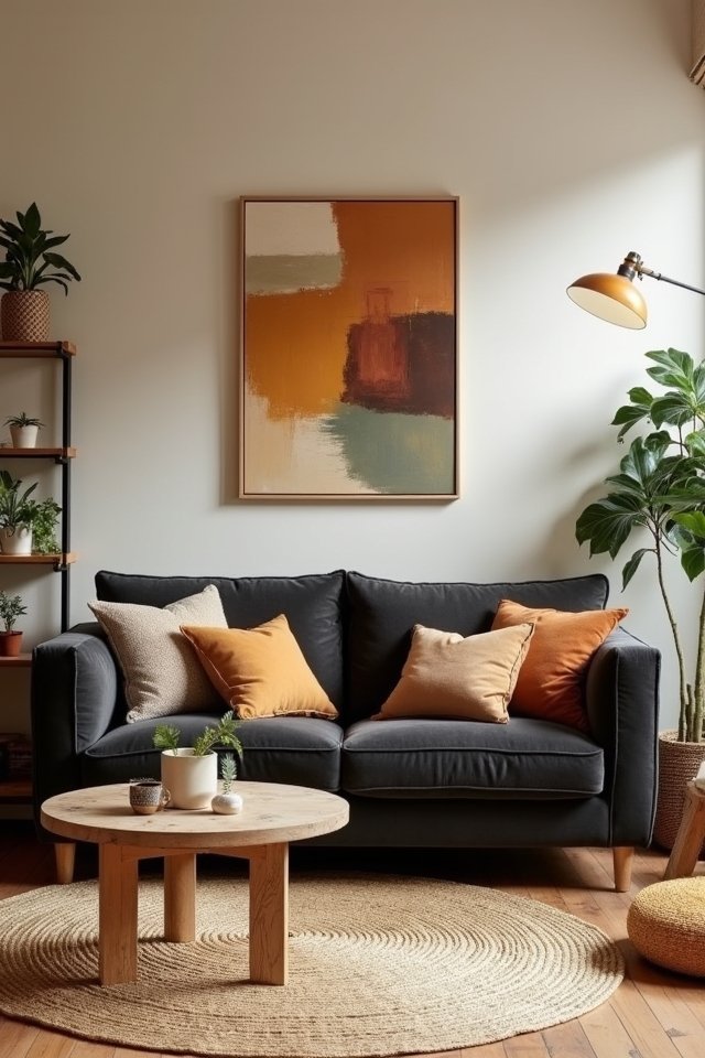 earthy tones enhance decor
