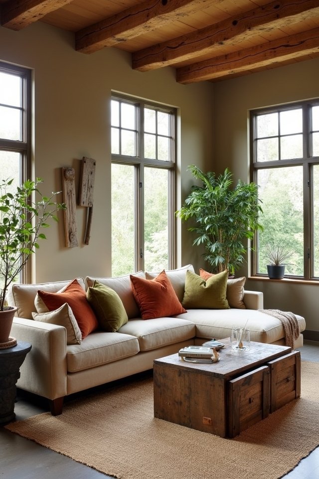 earthy tones enhance living spaces