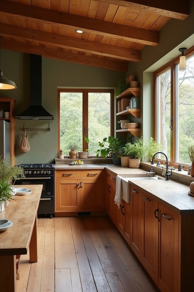 earthy tones enhance wood