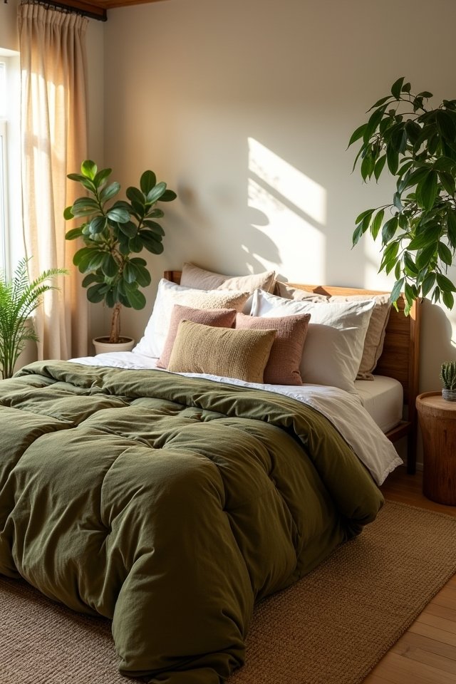 earthy tones olive green