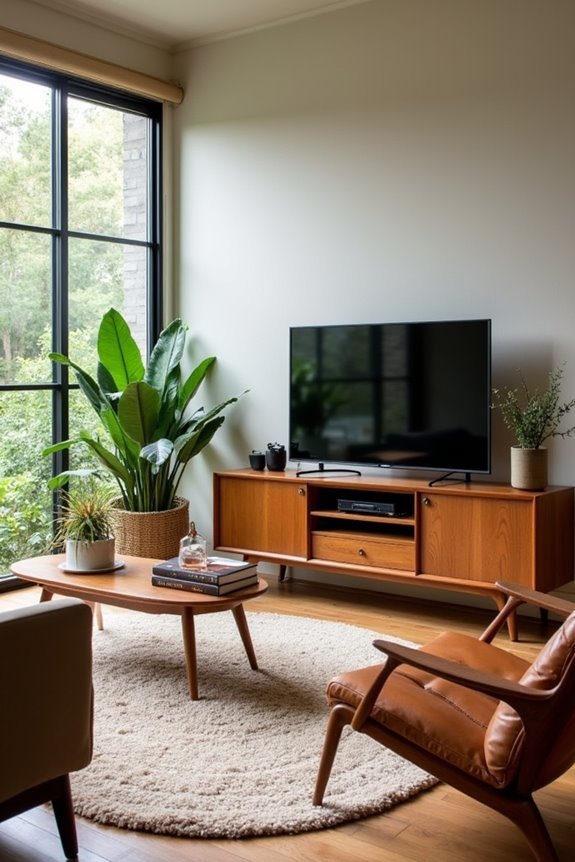earthy tones statement tv stand