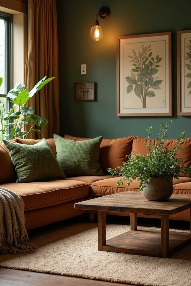 earthy tones vibrant greens
