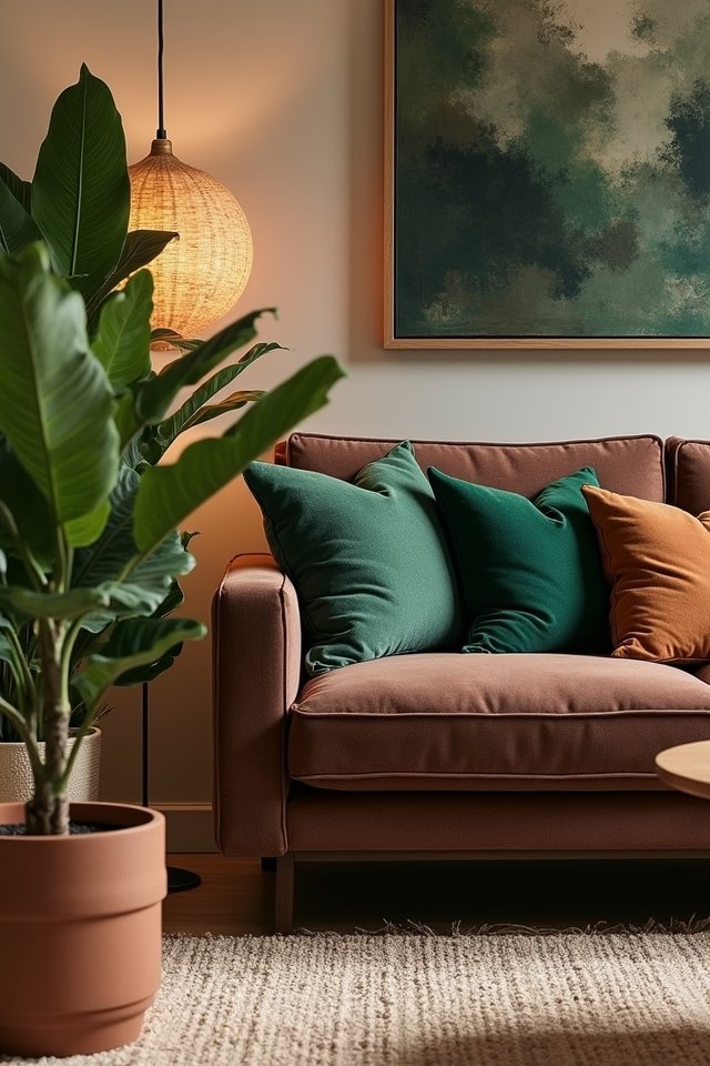 earthy tones vibrant greens