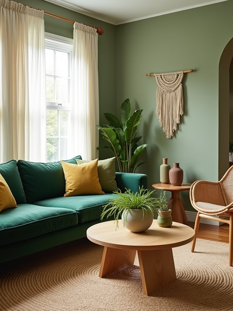 earthy tones vibrant greens
