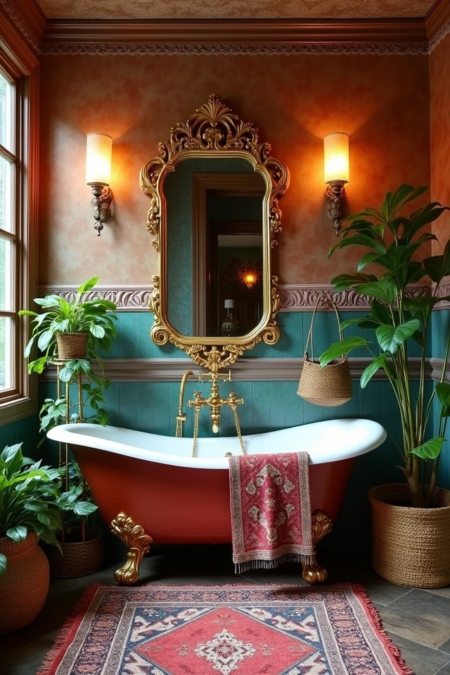 eclectic bohemian bathroom oasis