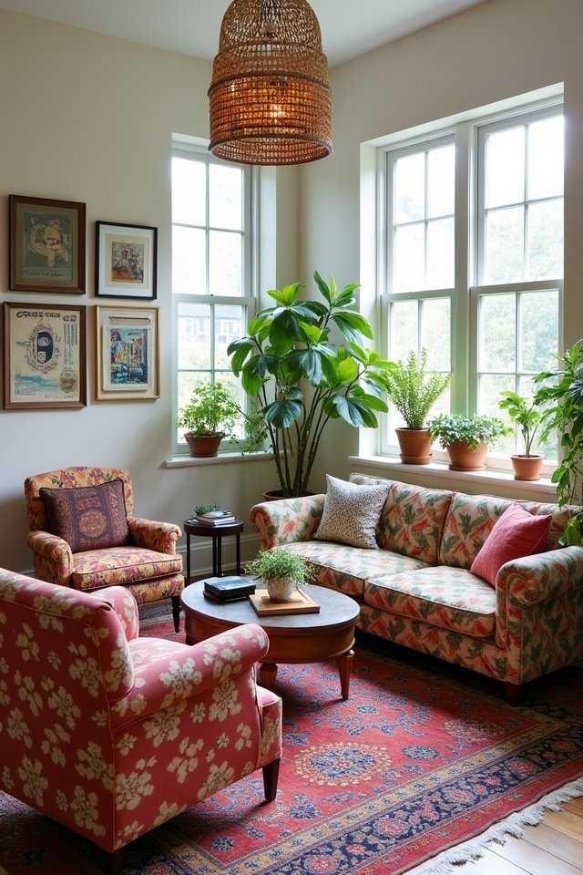 eclectic cozy seating arrangements