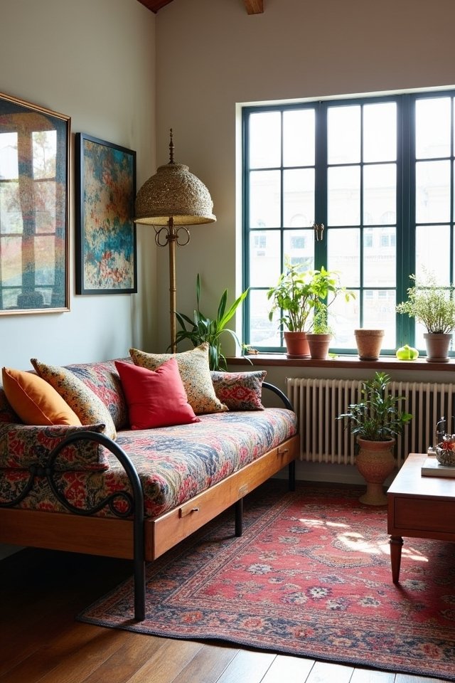 eclectic daybed material mix