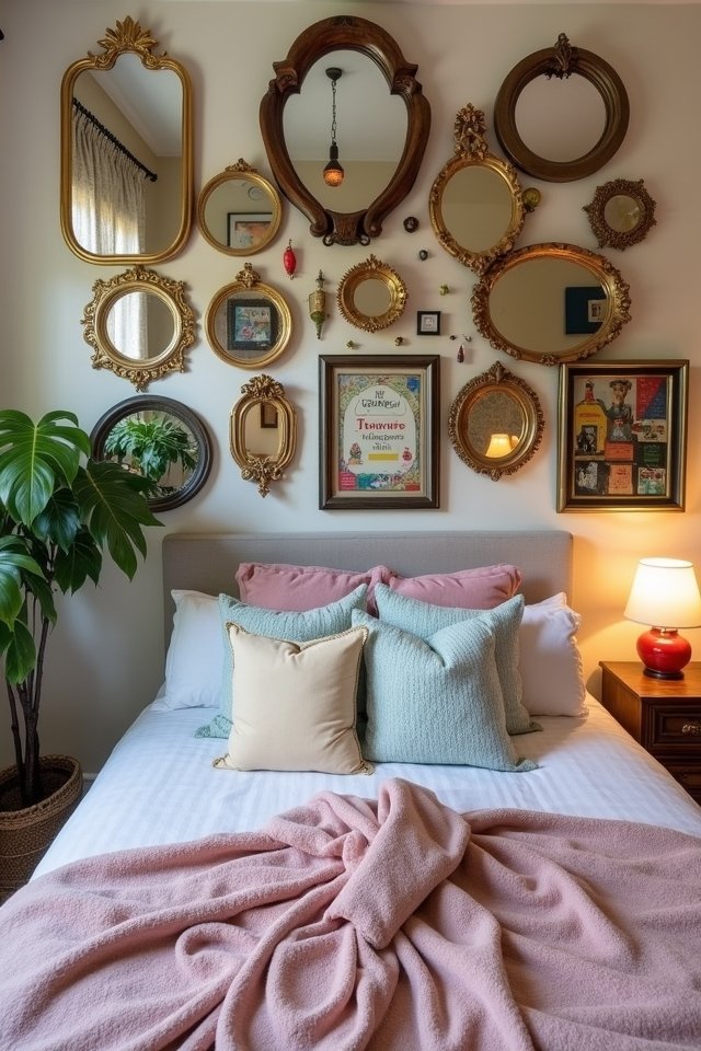 eclectic gallery wall mirrors