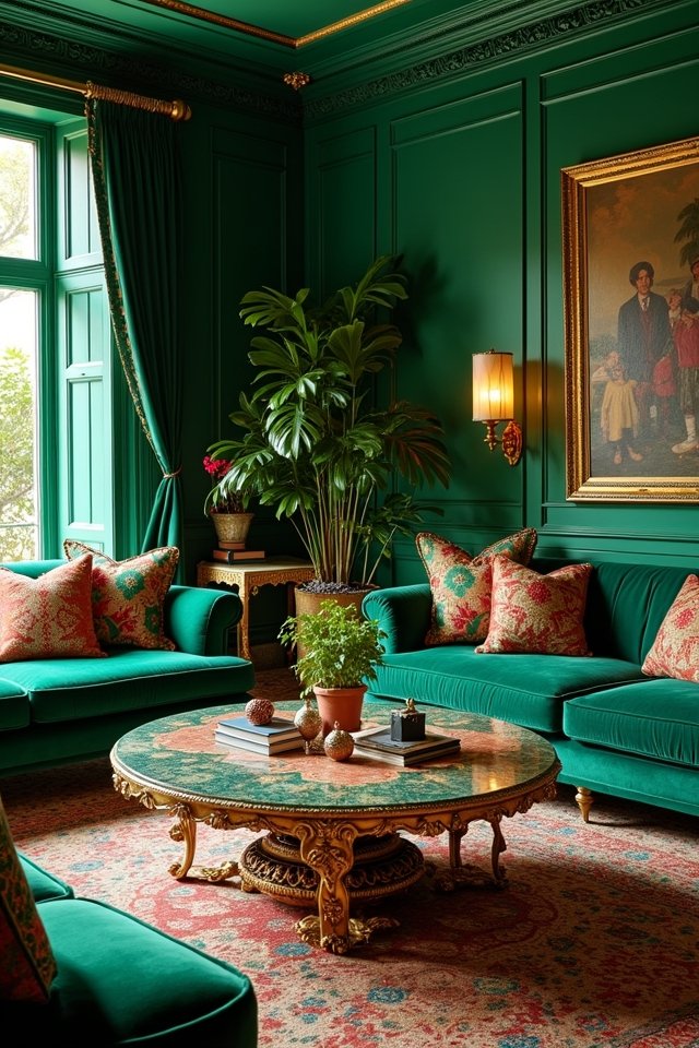 eclectic gold accented coffee tables