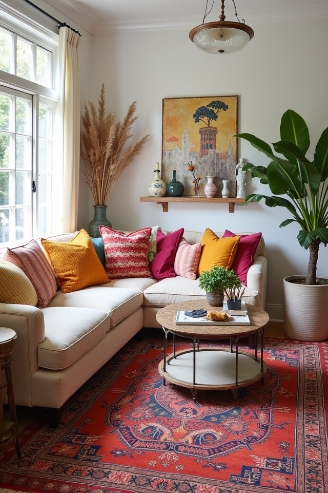 eclectic living room accessories