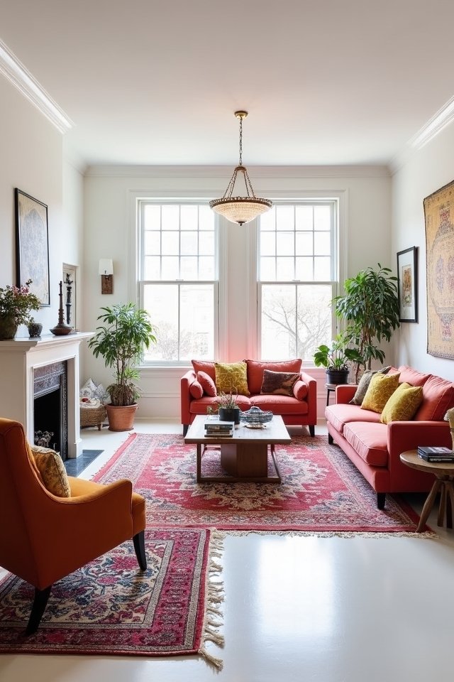 eclectic patterns on white