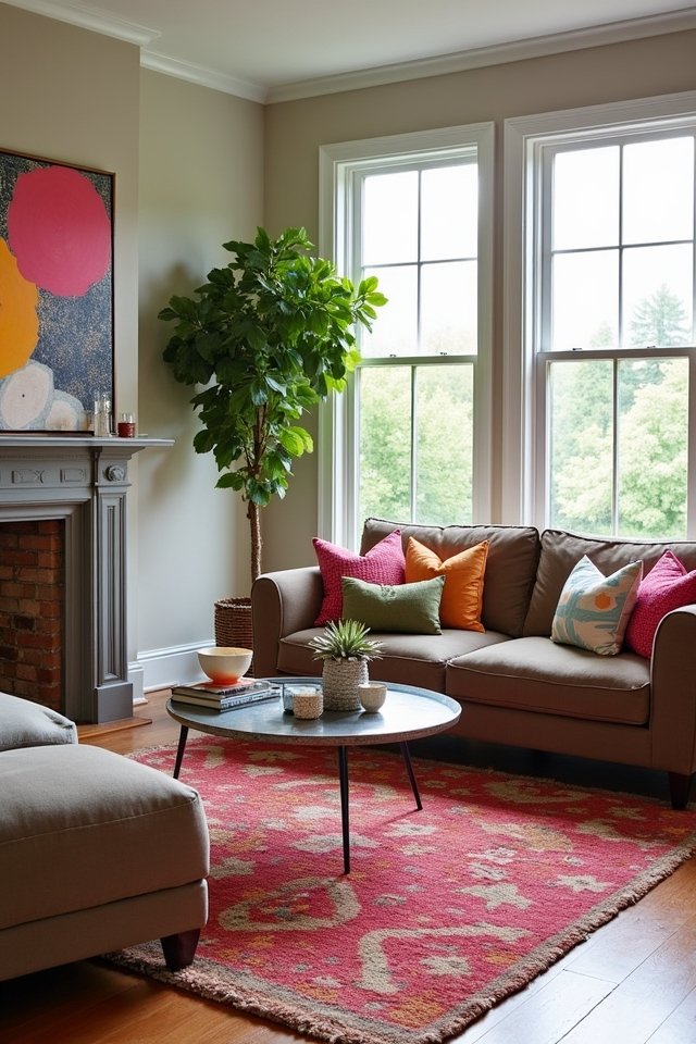 eclectic taupe with bold patterns