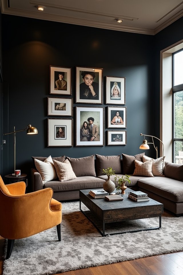 eclectic vibrant gallery wall