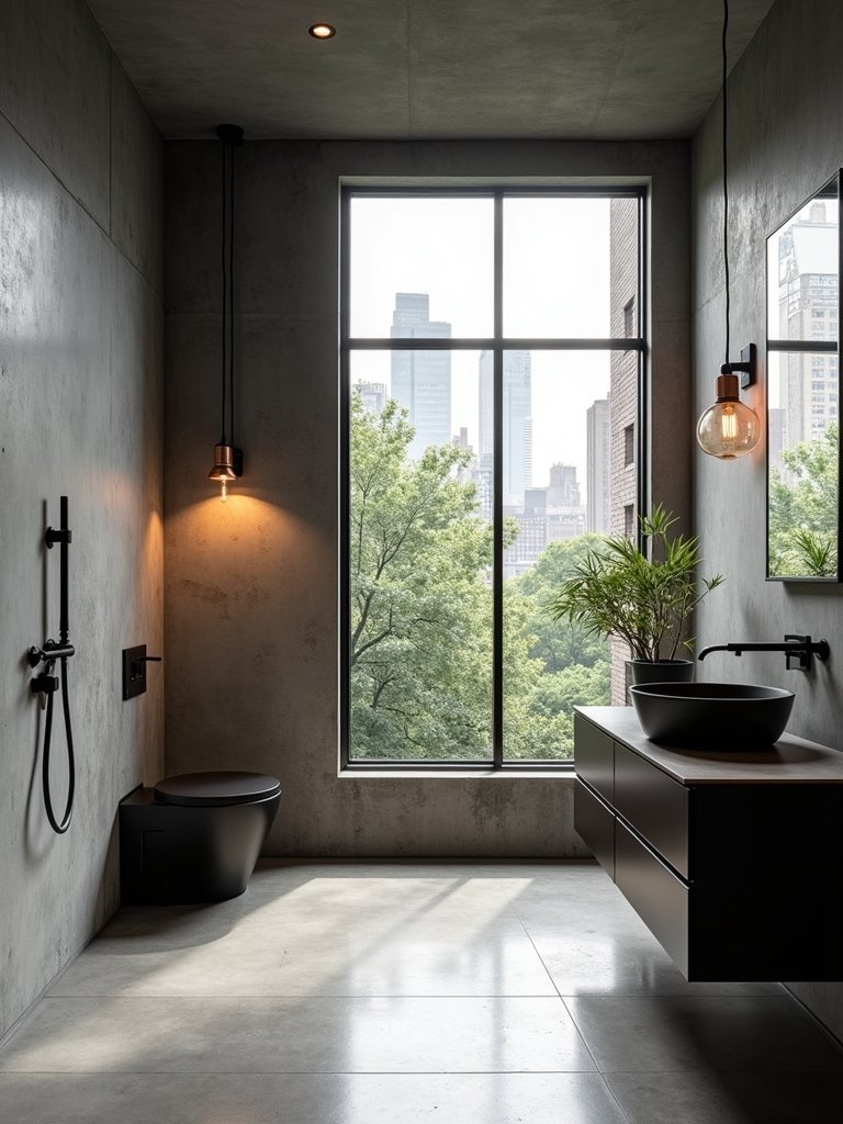 edgy industrial bathroom design