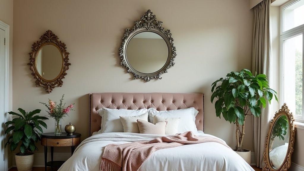 elegant bedroom mirror decor