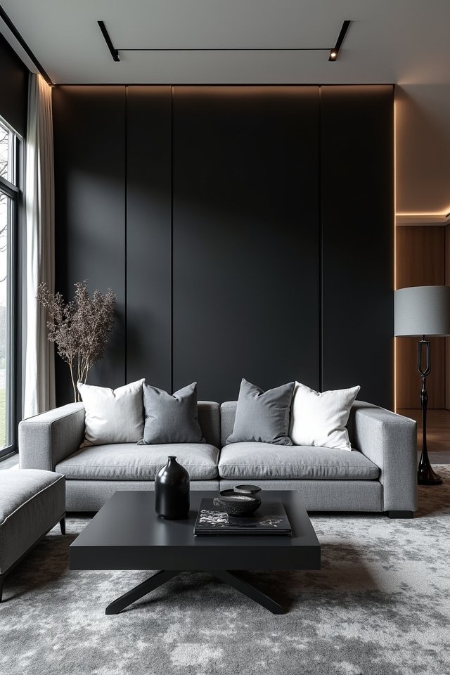 elegant black accent walls