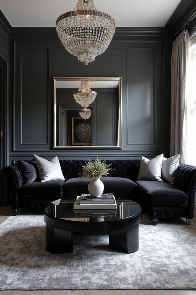 elegant black and silver