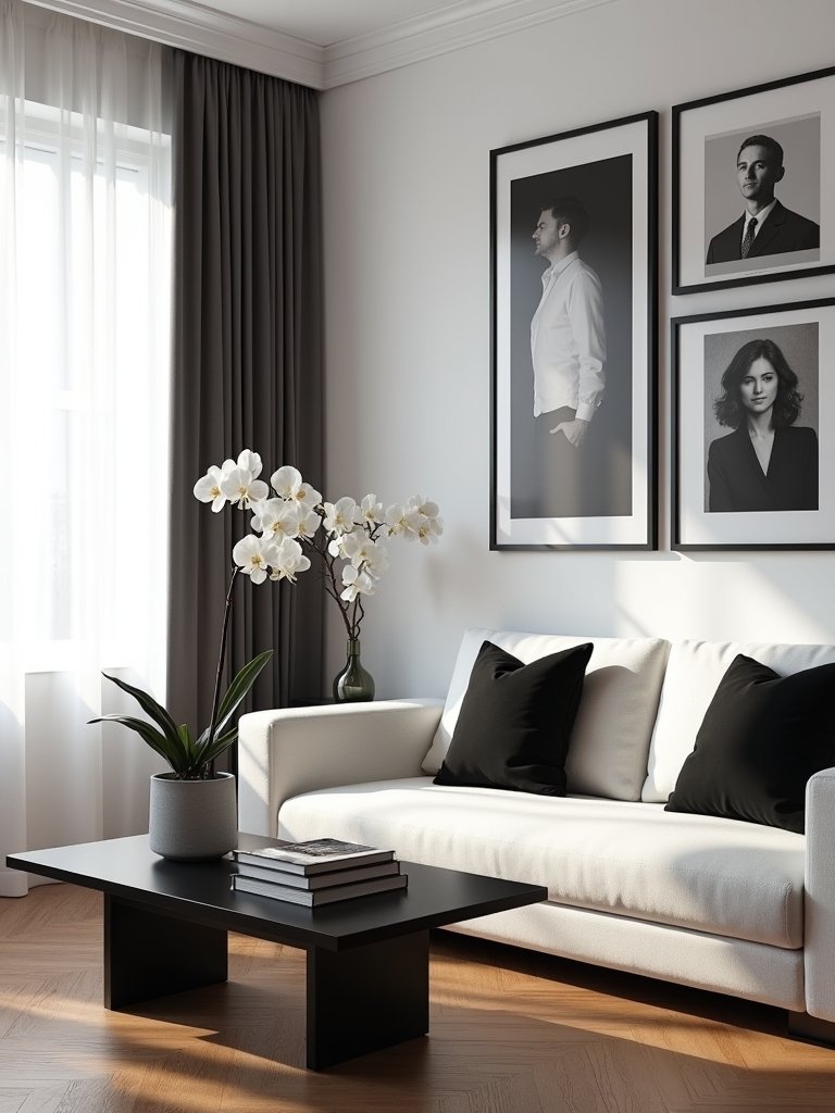 elegant black and white decor