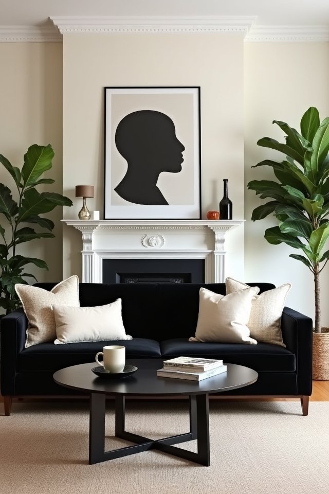elegant black cream contrast