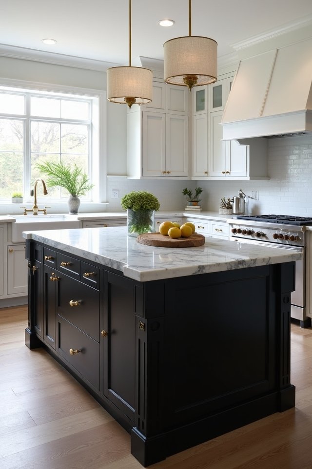 elegant black marble island