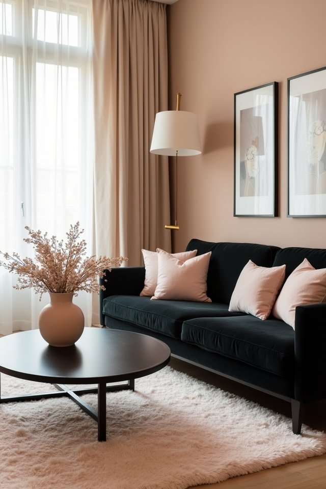 elegant black pastel contrast