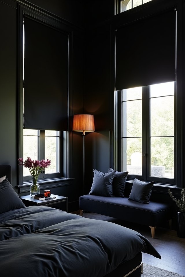 elegant black window treatments