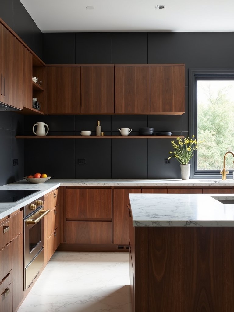 elegant black wood contrast