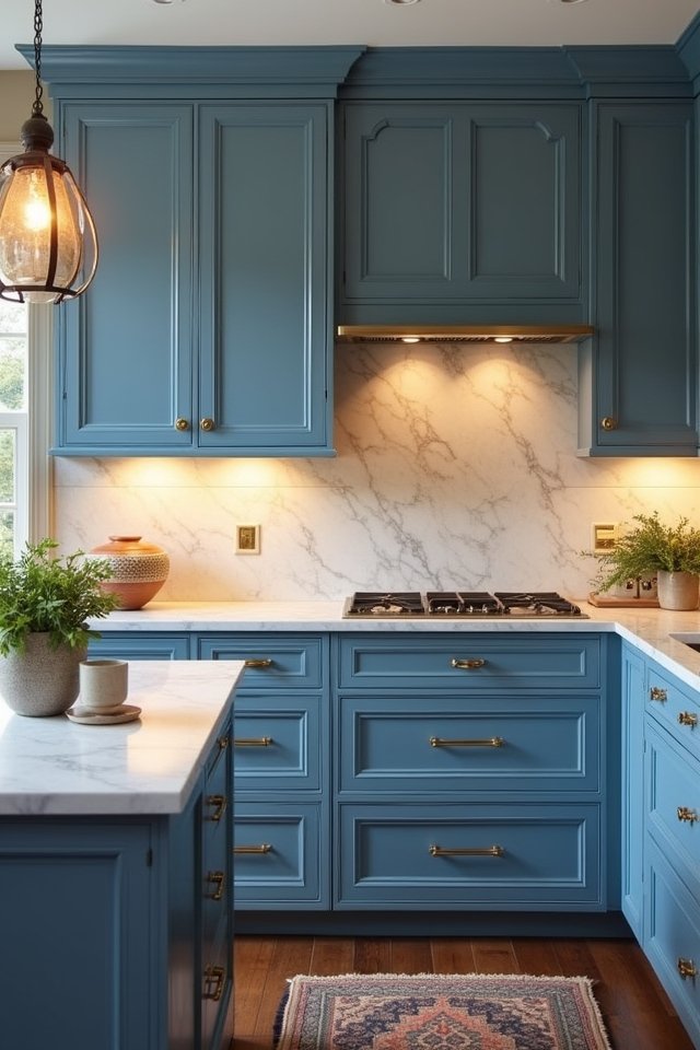 elegant blue cabinetry charm