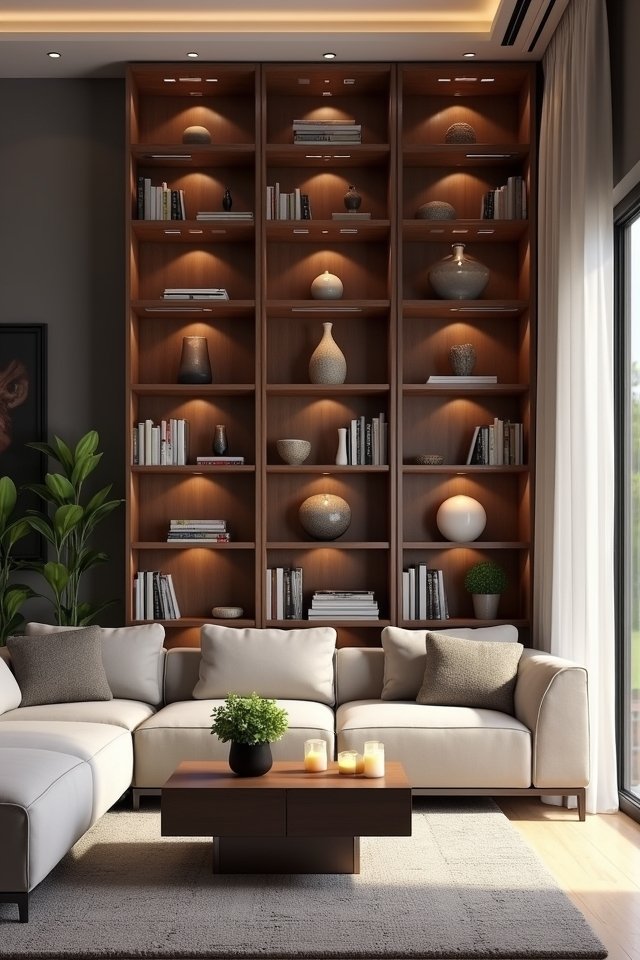 elegant bookshelf enhances charm