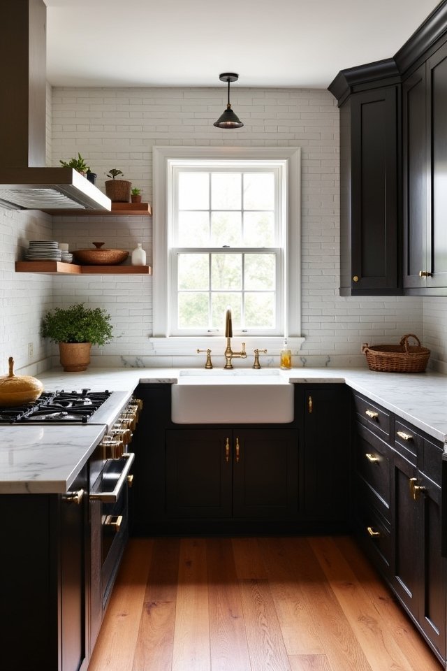 elegant contrast kitchen design