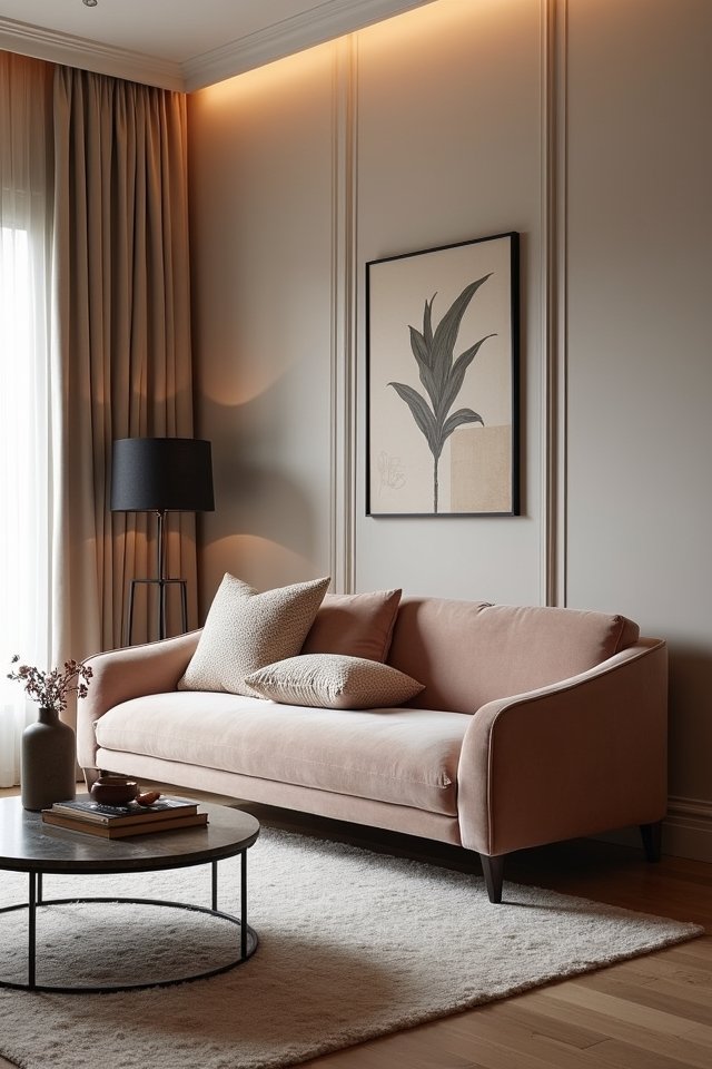 elegant cozy lounging space