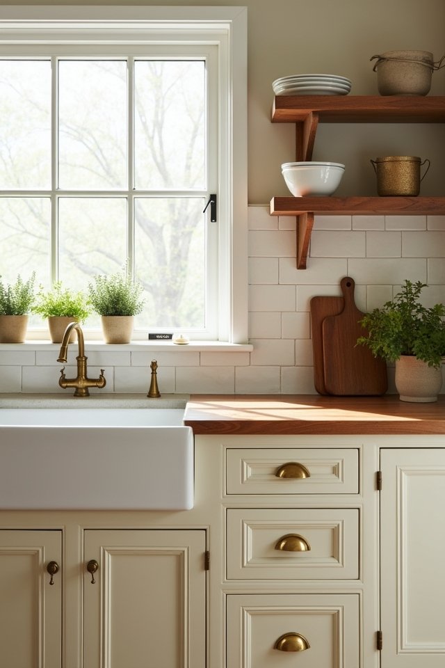 elegant cream cabinets charm